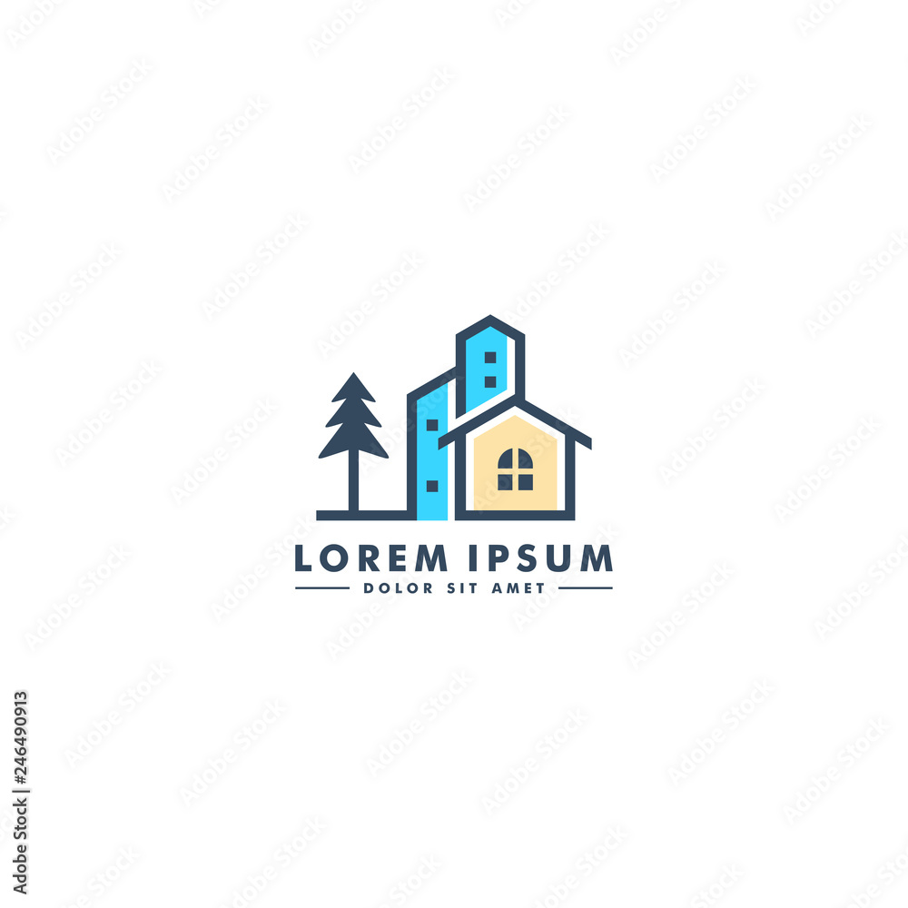 Home building logo design, house icon  vector illustration