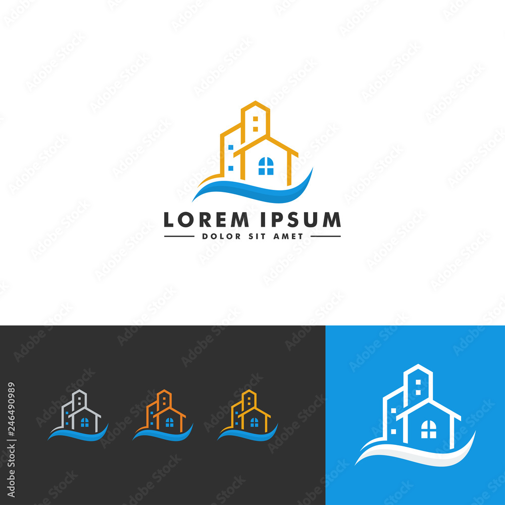 Home building logo design, house icon  vector illustration