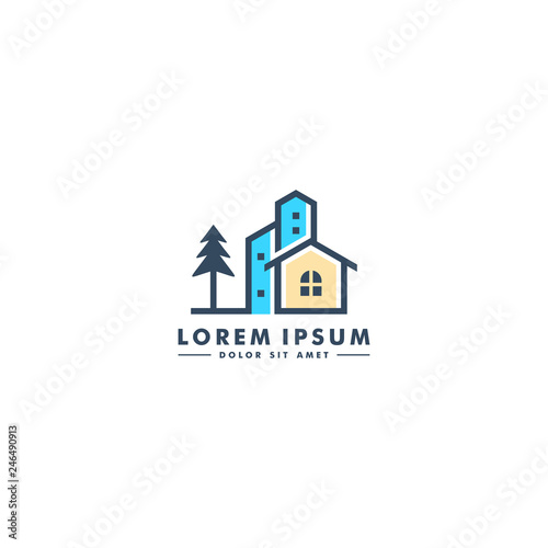 Home building logo design  house icon  vector illustration