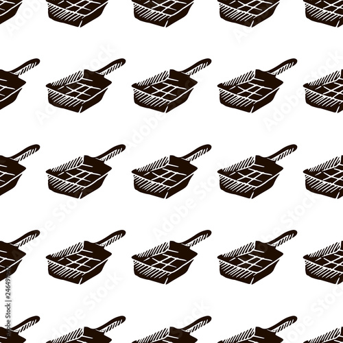 cat tray spatula vector seamless pattern