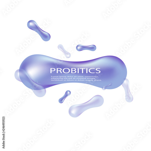 Probiotics bacteria vector illustration. Biology, science background. Medicine and treatment.