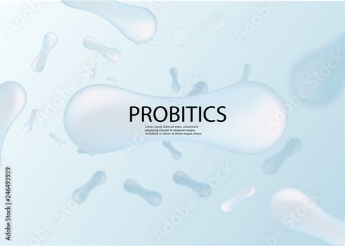 Probiotics bacteria vector illustration. Biology, science background. Medicine and treatment.