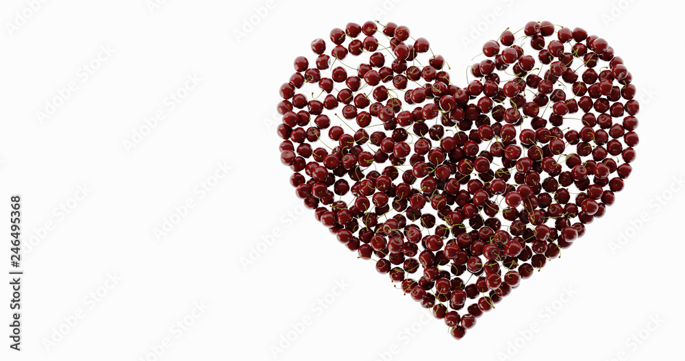 Healthy cherry, good for human heart. Original 3d rendering