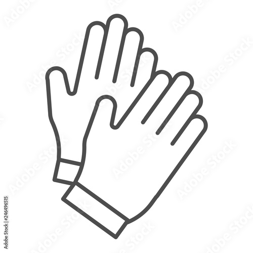 Gloves thin line icon. Garden glove vector illustration isolated on white. Work clothing outline style design, designed for web and app. Eps 10.