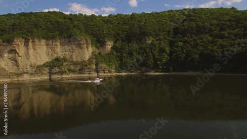 Wallpaper Mural 4K Aerial View of Ski Jet Cruise, Sailing, Travelling to Tropical Exotic Island Torontodigital.ca