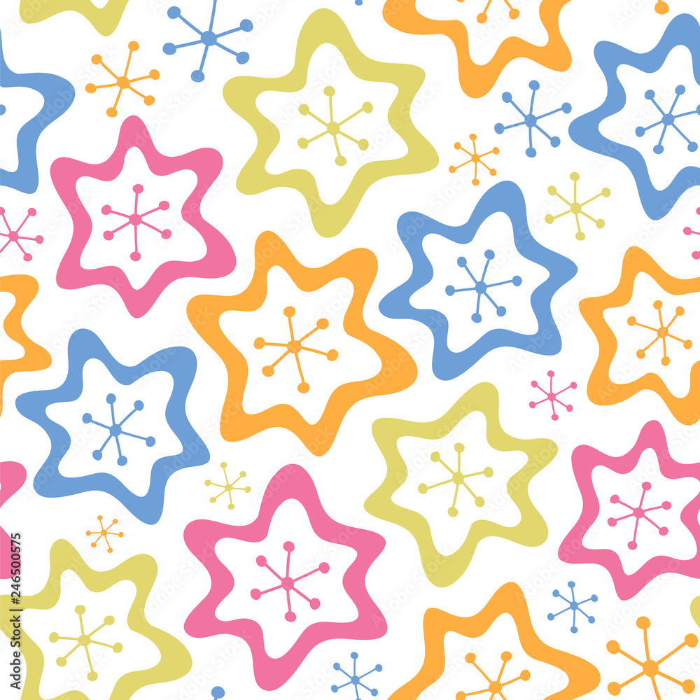 Seamless vector pattern with cute stars. Baby background. Seamless vector pattern with cute stars. Baby background.