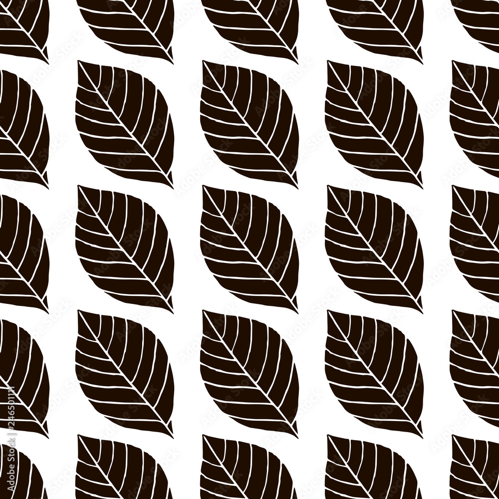 Obraz premium leaf vector seamless pattern