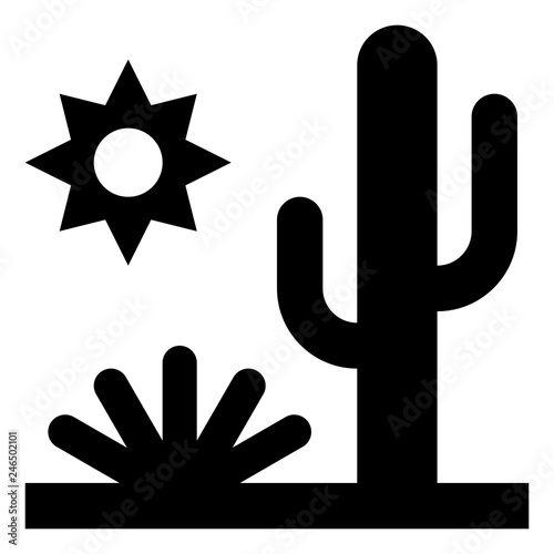 Cactus Desert Drought Vector Icon