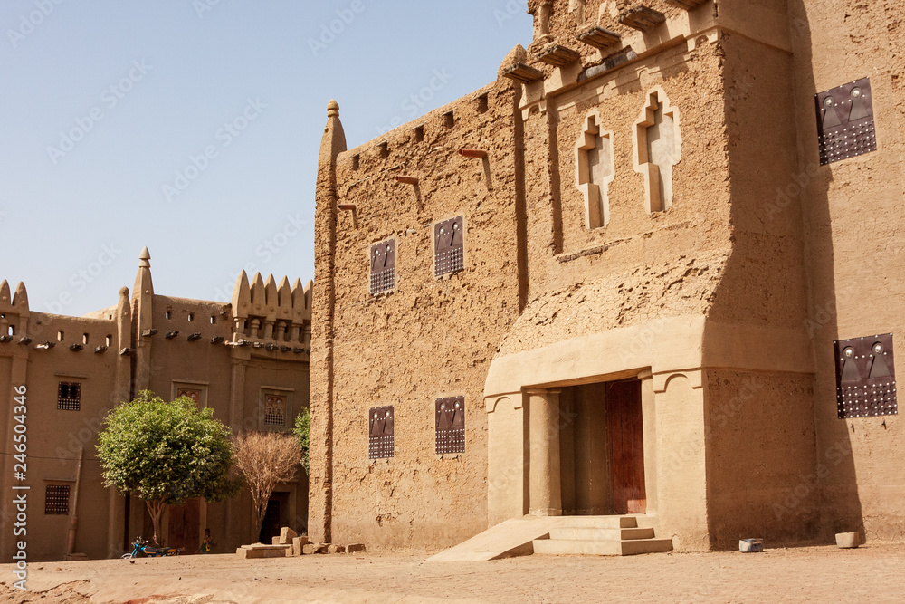Village Square and Mud-Brick Buildings in Djenné, Mali