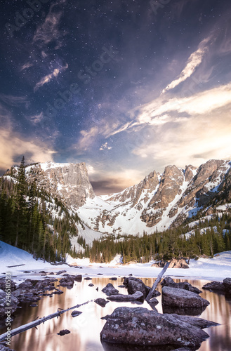 Hallett Peak and Flattop Mountain on Dream Lake photo