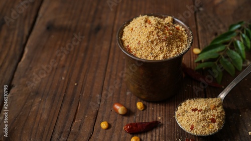 Idli Podi or chutney Powder- dry condiment for South Indian breakfast photo