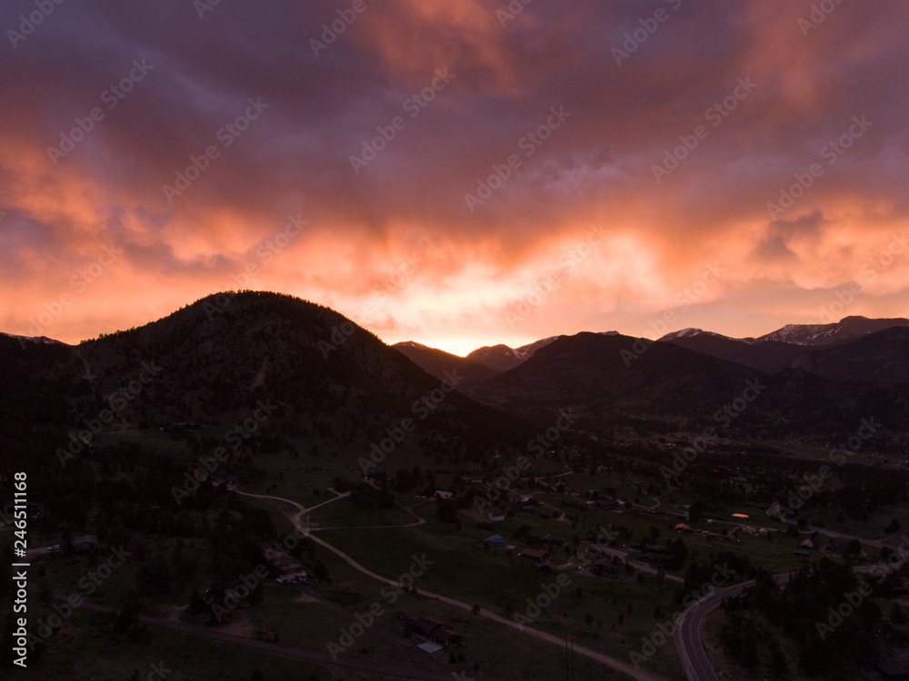 Aerial Mountain Sunset 04