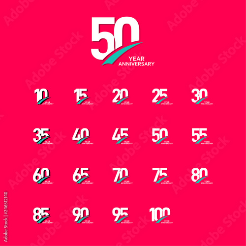 Year Anniversary Set Vector Template Design Illustration