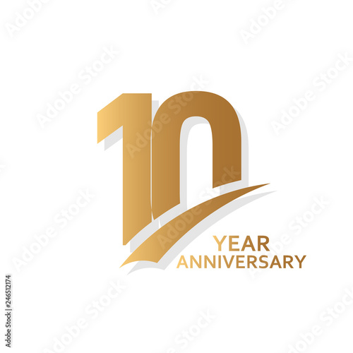 10 Year Anniversary Vector Template Design Illustration
