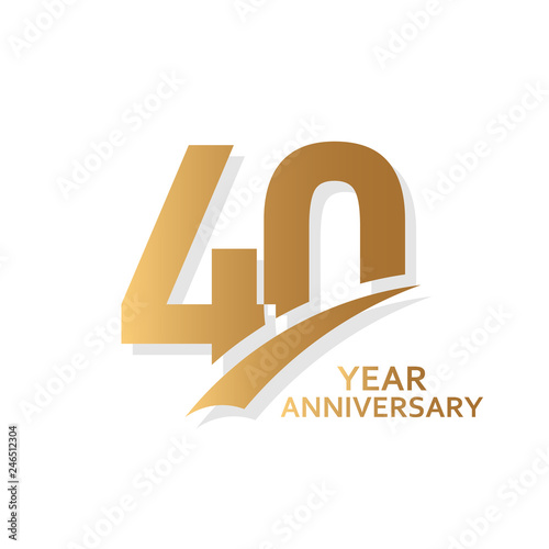 40 Year Anniversary Vector Template Design Illustration photo