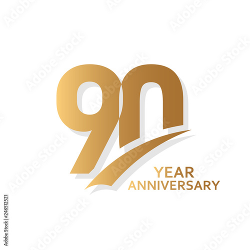 90 Year Anniversary Vector Template Design Illustration