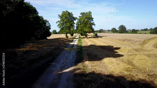 View of combine harvester at Ault Hucknall, Glapwell, Chesterfield, Derbyshire, England, United Kingdom, Europe photo