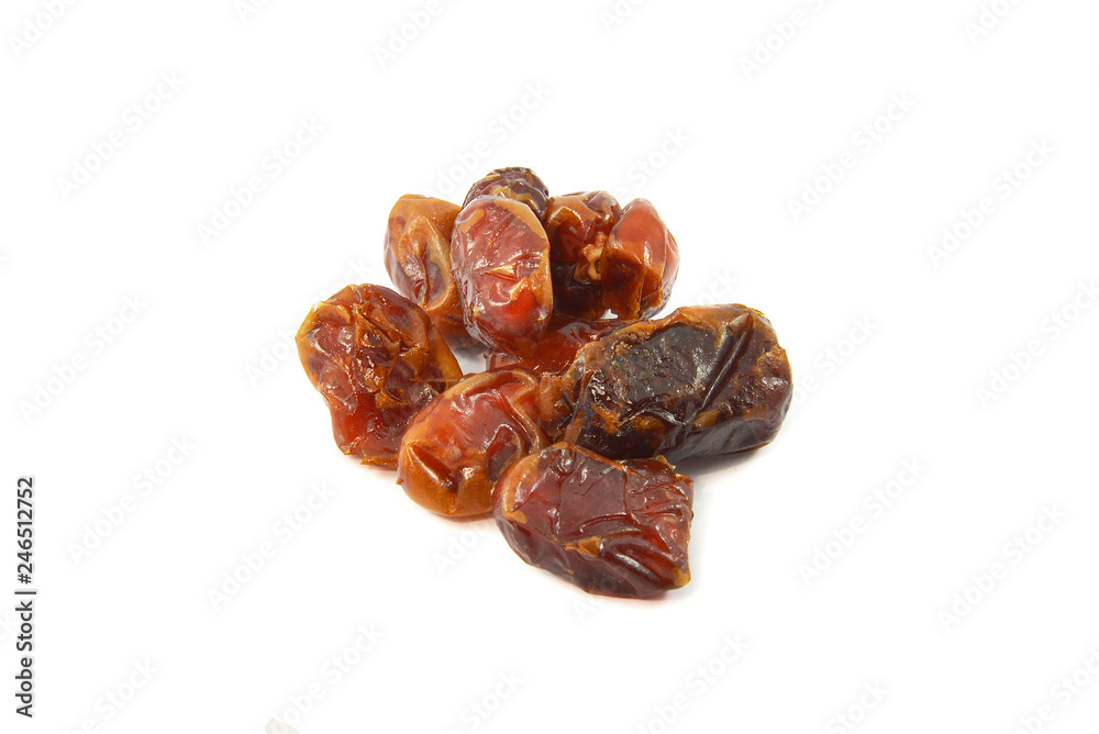 date palm isolated / Ripe dried date palm fruit pile isolated on white background date palm isolated / Ripe dried date palm fruit pile isolated on white background