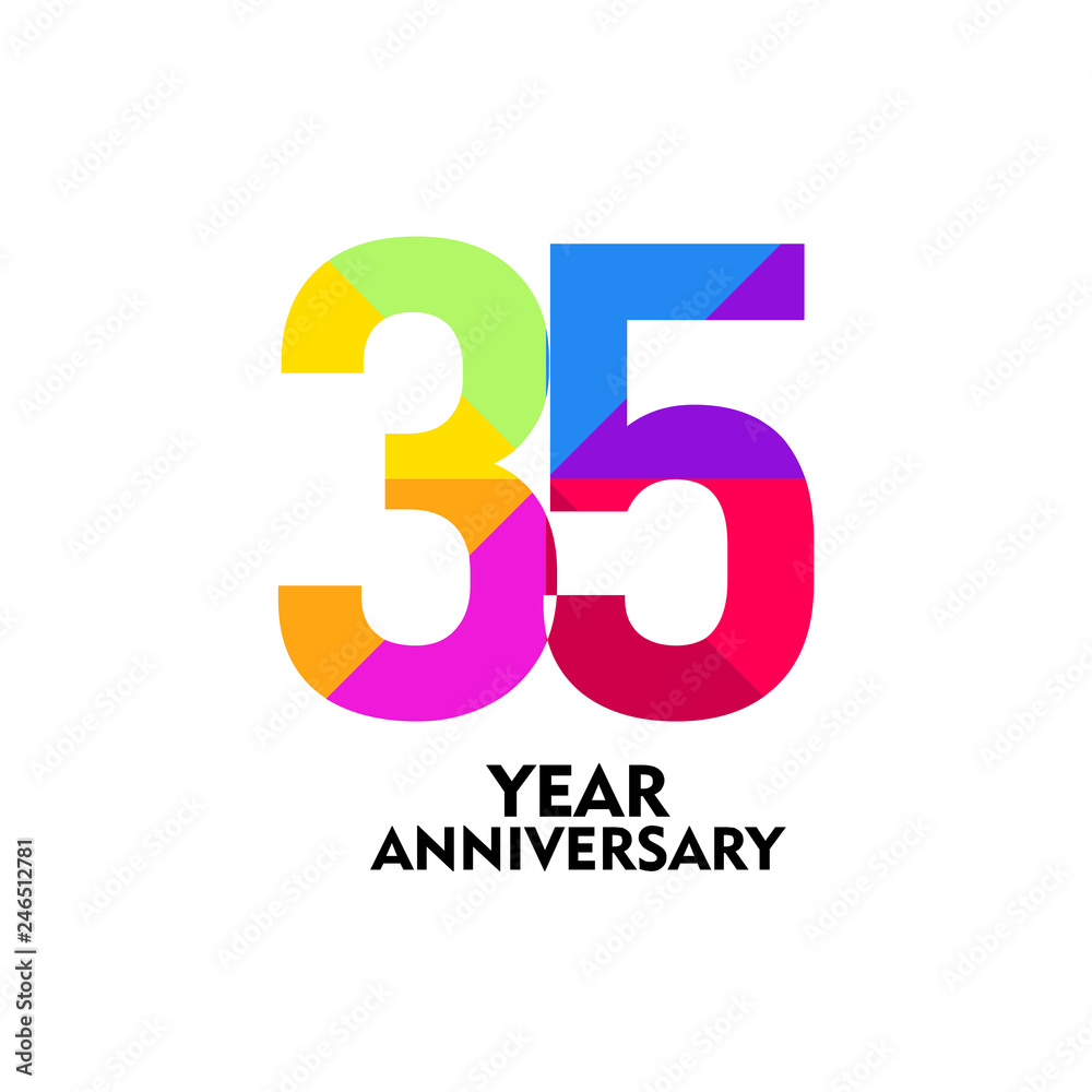 35 Year Anniversary Vector Template Design Illustration