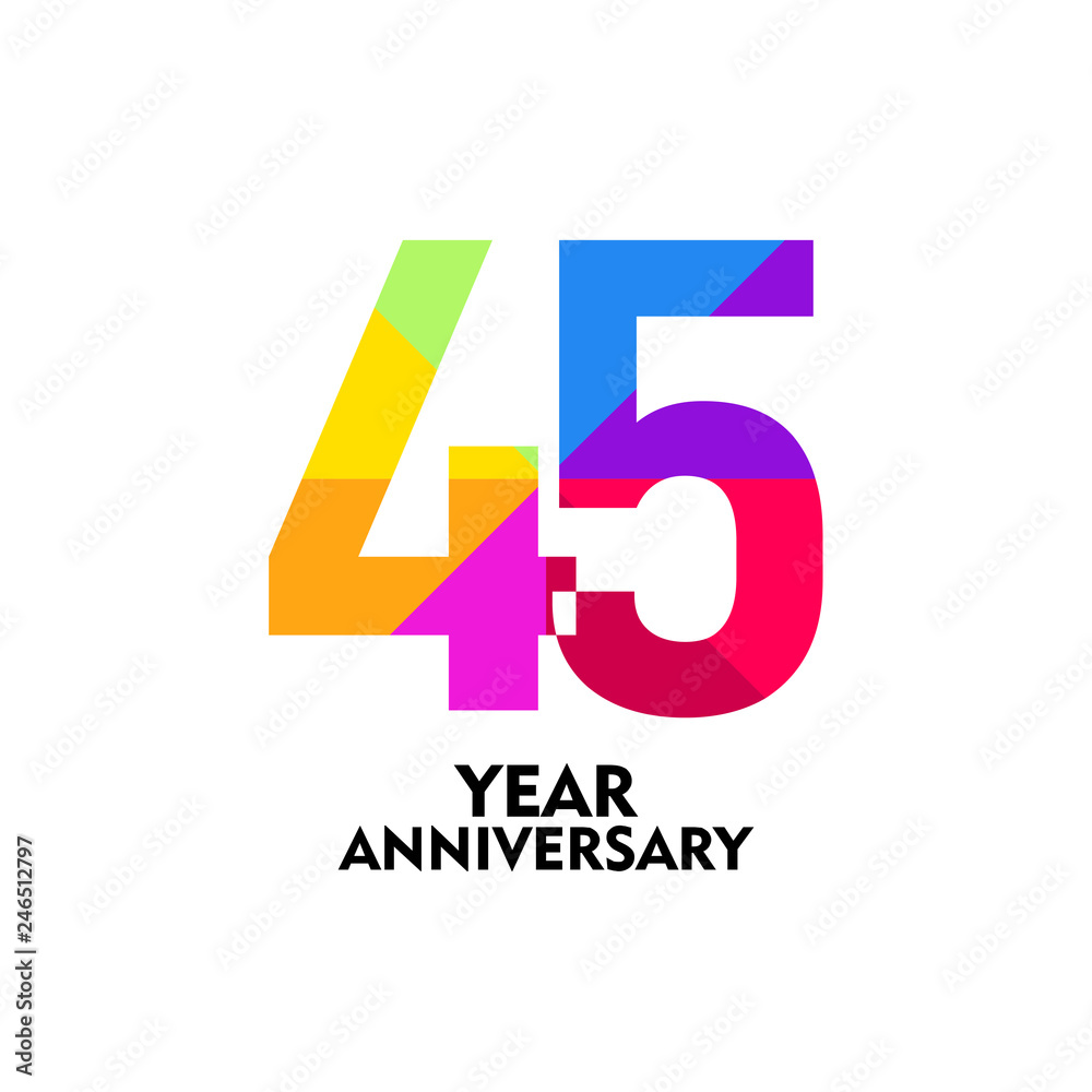 Obraz premium 45 Year Anniversary Vector Template Design Illustration