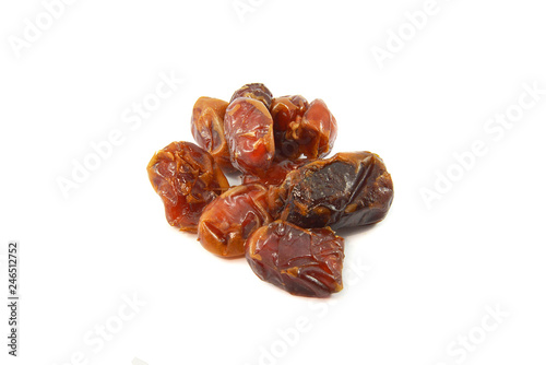 date palm isolated / Ripe dried date palm fruit pile isolated on white background
