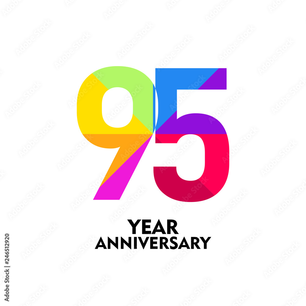 95 Year Anniversary Vector Template Design Illustration