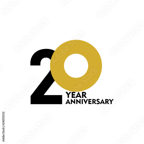 20 Year Anniversary Vector Template Design Illustration