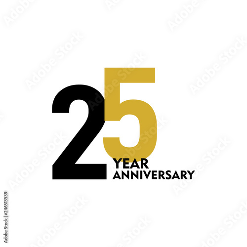 25 Year Anniversary Vector Template Design Illustration