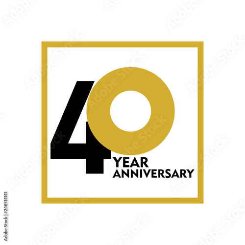 40 Year Anniversary Vector Template Design Illustration