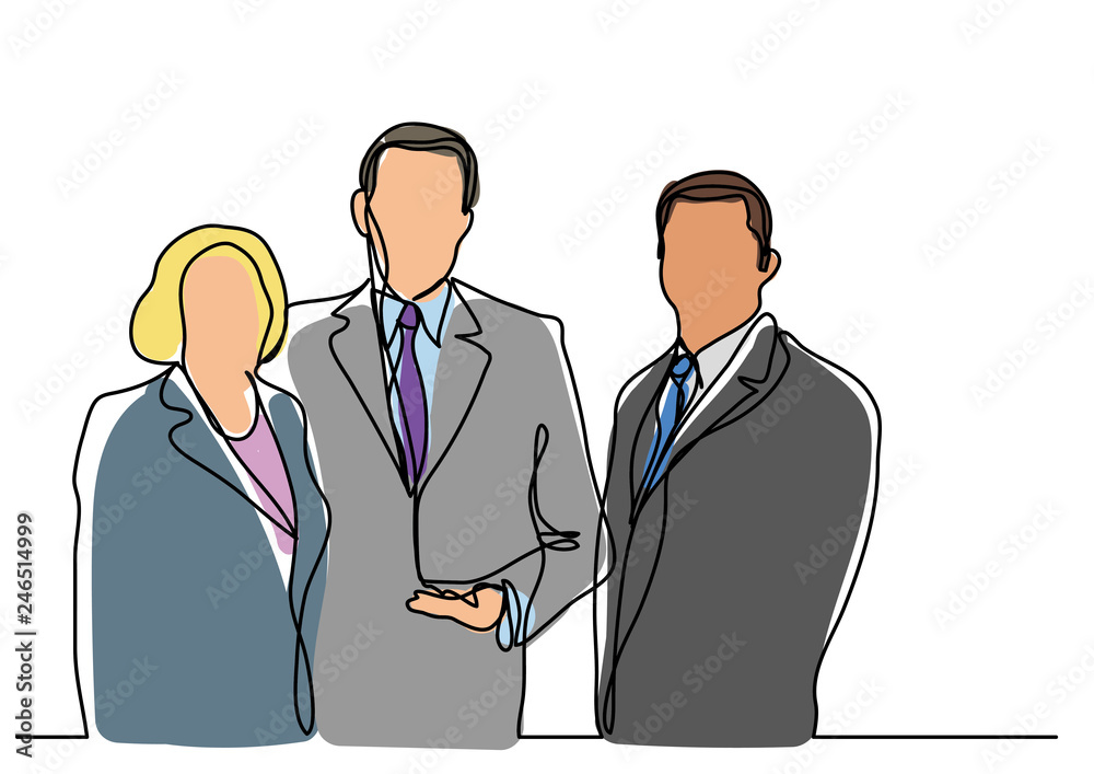 continuous line drawing of business executives continuous line drawing of business executives