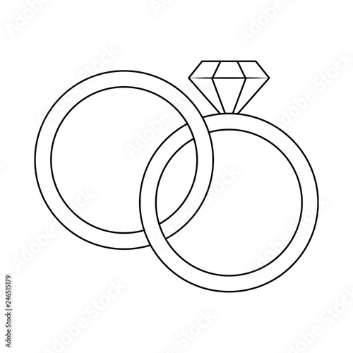 Wedding rings with diamond black and white