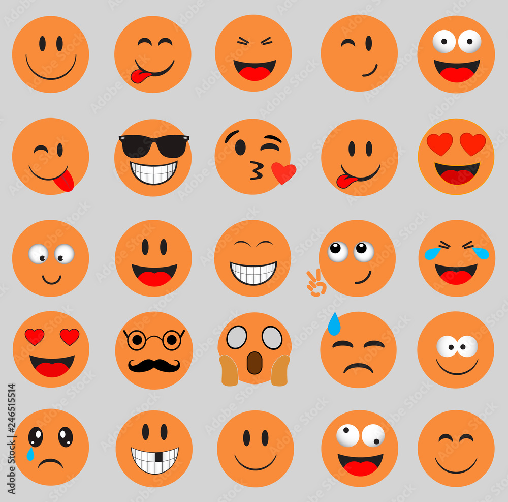 Obraz premium Emoticons.Smileys icon yellow color.Emoji face vector 