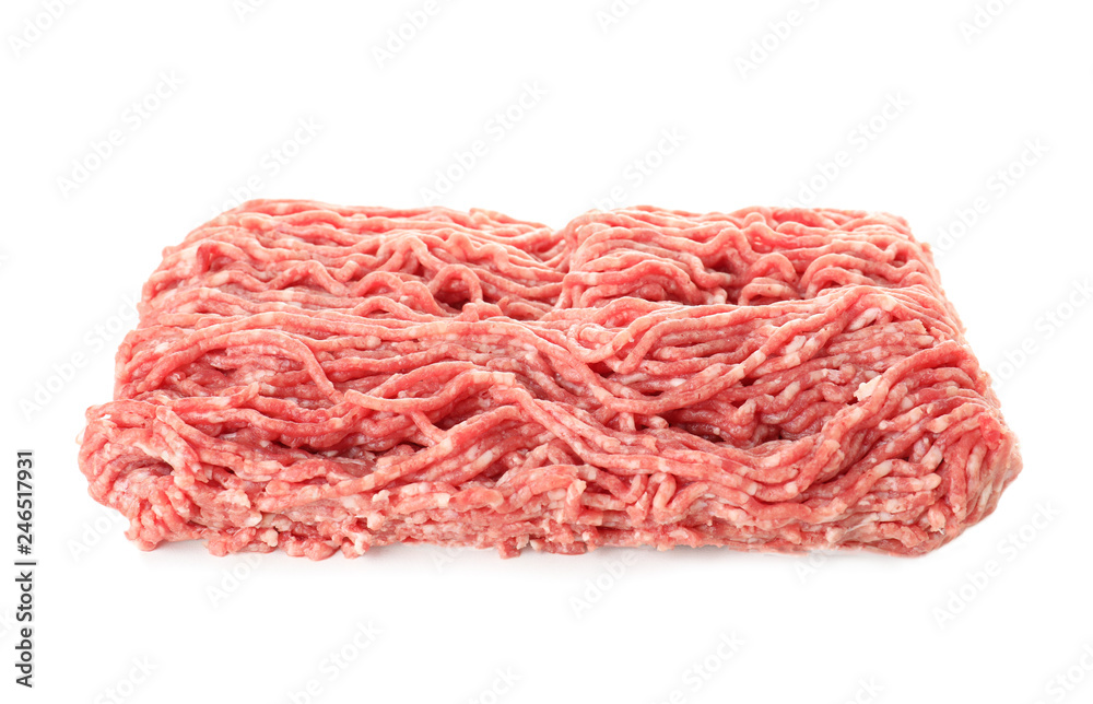 Raw fresh minced meat on white background Raw fresh minced meat on white background