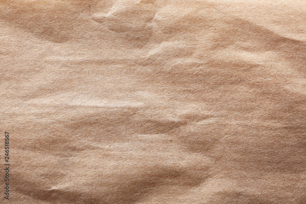 Brown paper bag texture as background, top view Brown paper bag texture as background, top view