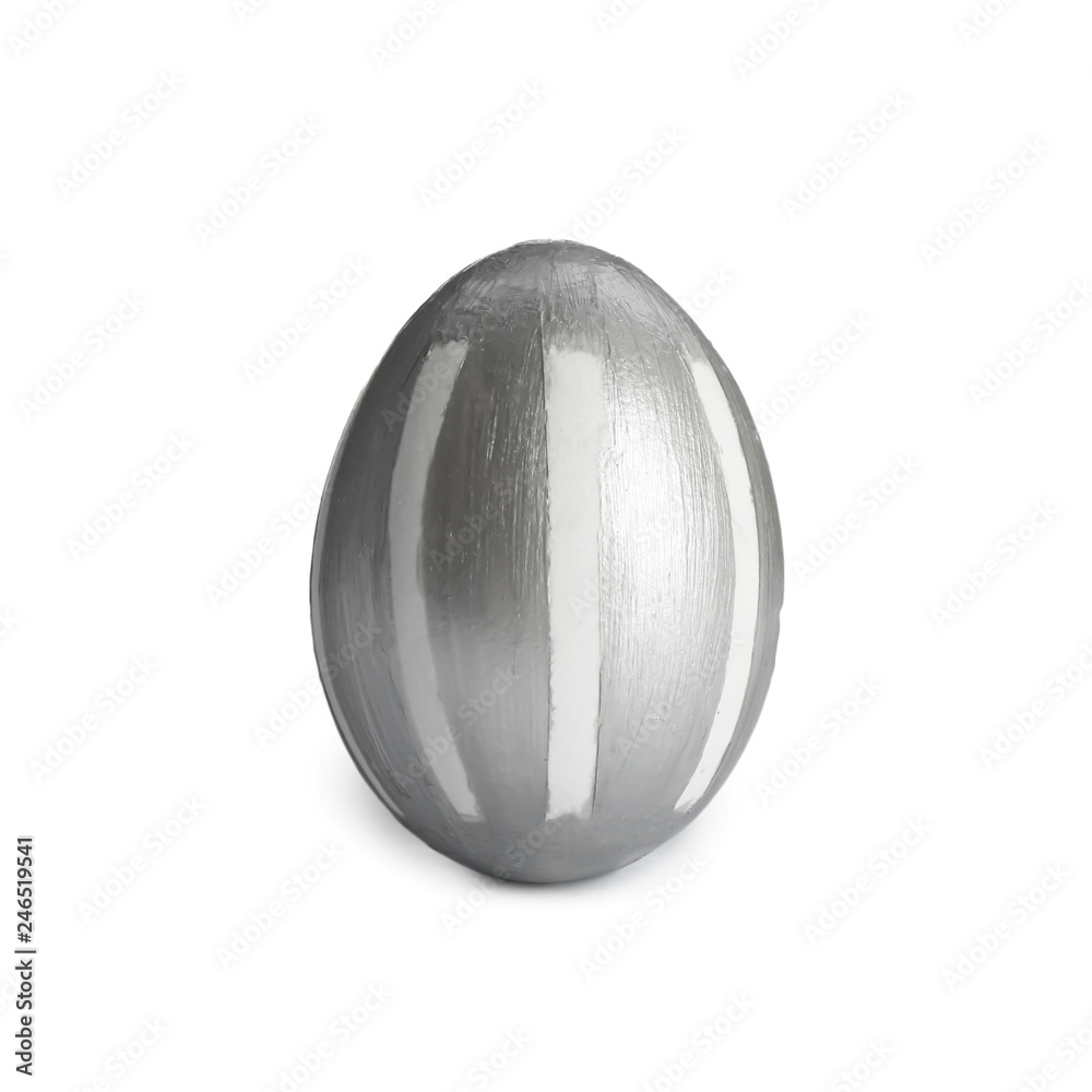 Painted Easter egg on white background. Stylish design Painted Easter egg on white background. Stylish design