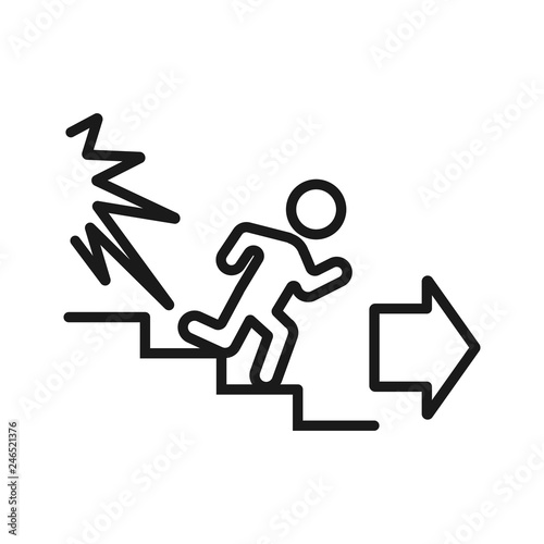 fire emergency exit. minimal thin line web icon. simple vector illustration outline. concept for infographic, website or app