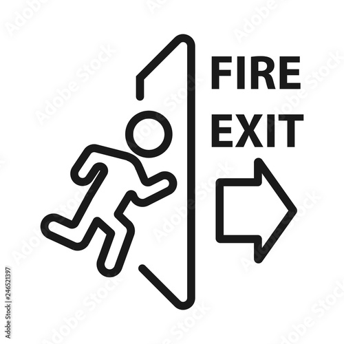 fire emergency exit. minimal thin line web icon. simple vector illustration outline. concept for infographic, website or app