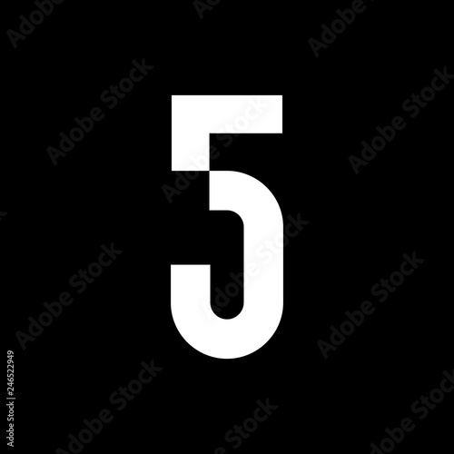 5 five number logo vector icon sign