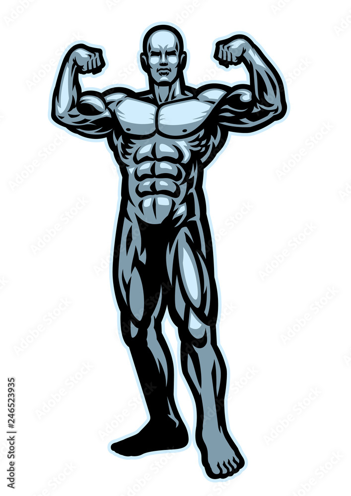 bodybuilder flexing muscle pose