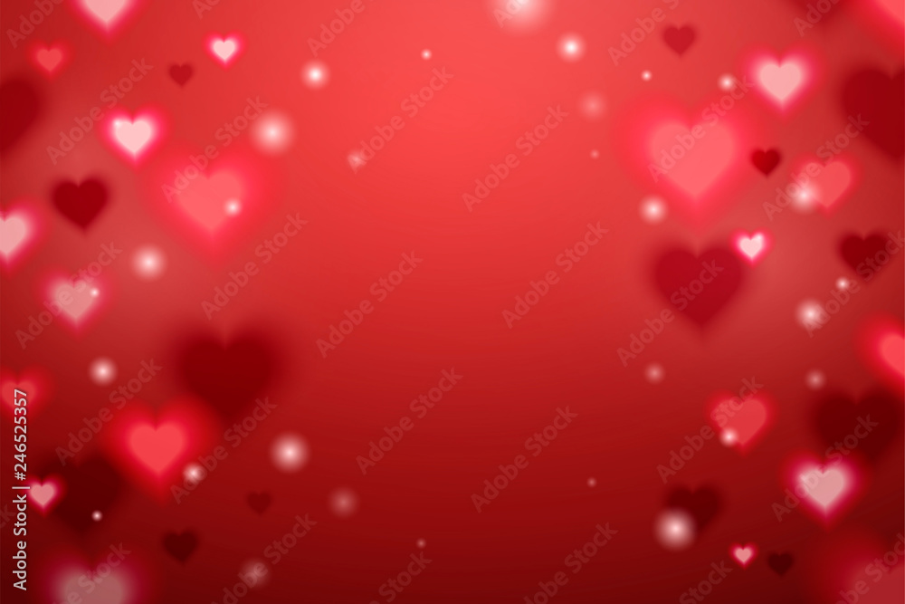 Glittering heart shaped background