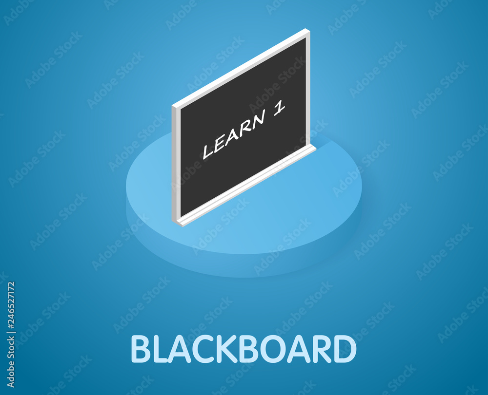 Obraz premium Blackboard isometric icon. Vector illustration. 3d concept