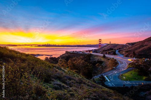 Sunrise over the Golden Gate Bridge
