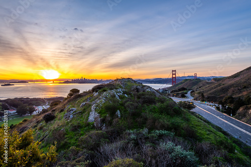 Sunrise over the Golden Gate Bridge photo
