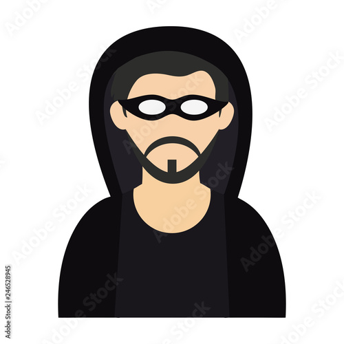 man face with mask and beard head