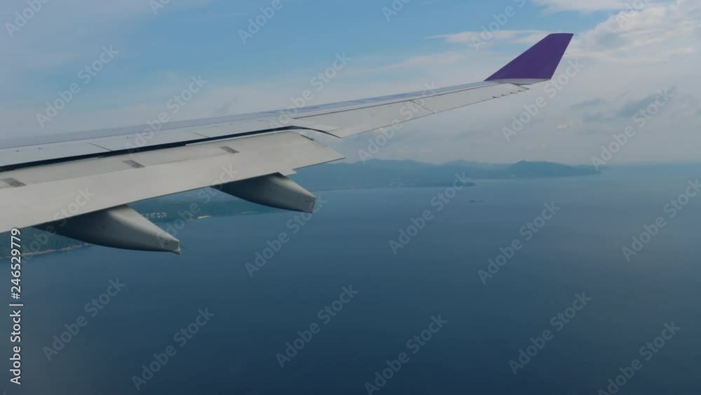 Aerial view landscape from descending airplane Aerial view landscape from descending airplane