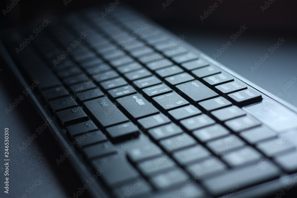 keyboard on black background