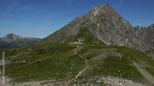 Fidererpass mountain hut, Kanzelwand, Allgaeu Alps, Oberstdorf, Allg?u, Swabia, Bavaria, Germany photo