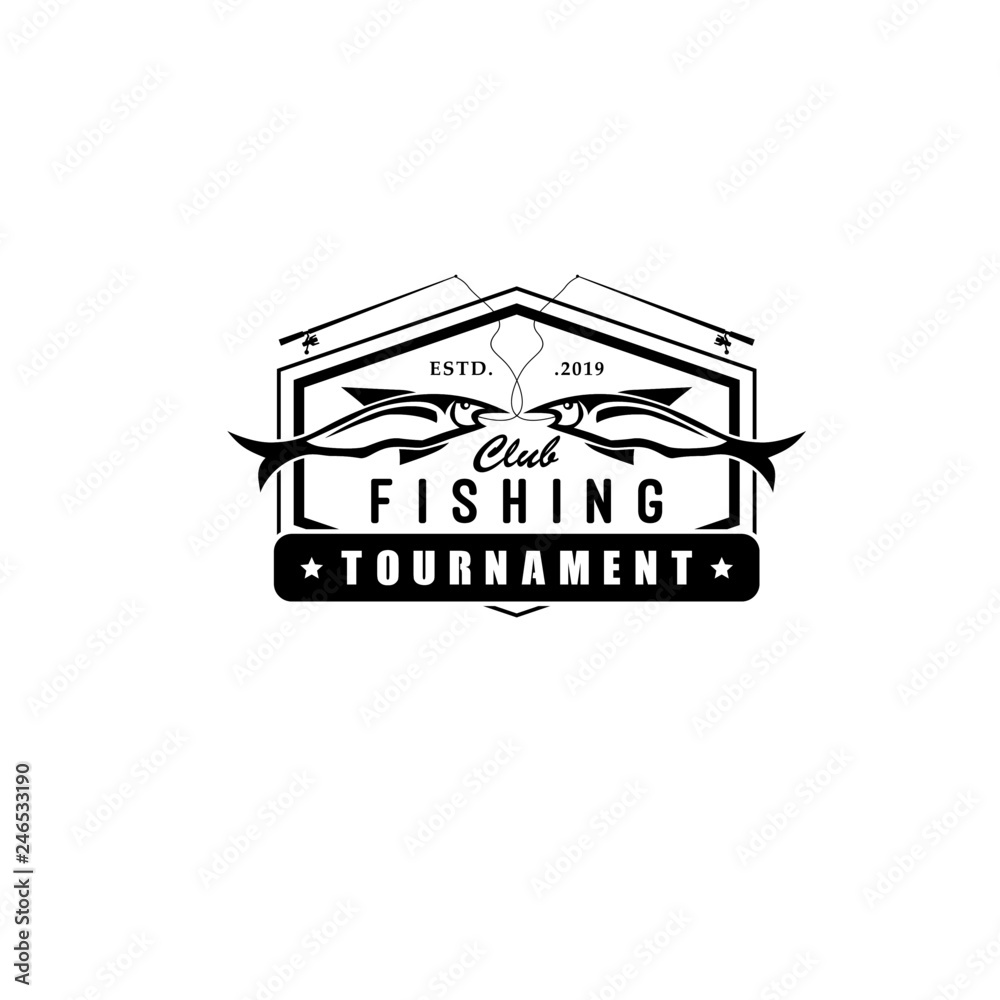 Vintage fishing logo Template