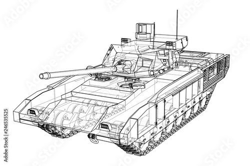 Blueprint of realistic tank