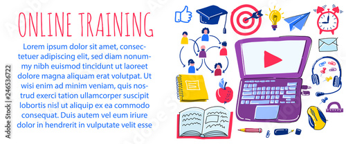 School Doodle vector set. learning of foreign languages. Hand drawn icons